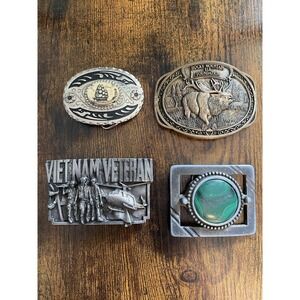 Vintage Commemorative Belt Buckle Lot Veteran Rocky Mountain